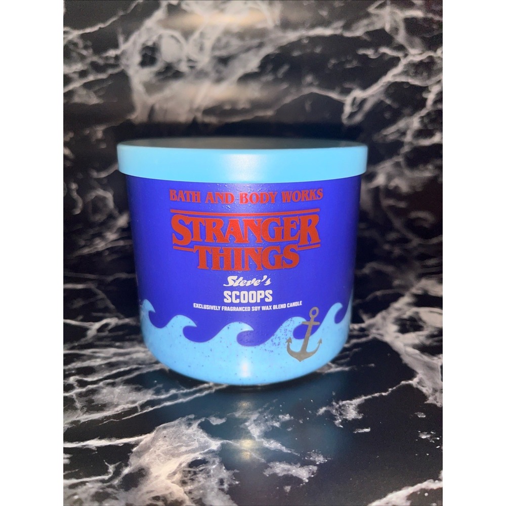 STRANGER THINGS Bath And Body Works Scoops Ahoy "Steve's Scoops" 3 Wick Candle